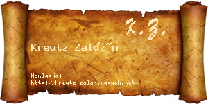 Kreutz Zalán névjegykártya