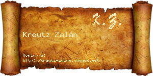 Kreutz Zalán névjegykártya